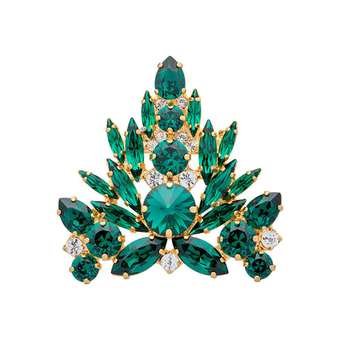 Брошь "Kristāla Zars II (Emerald)" с кристаллами Swarovski™